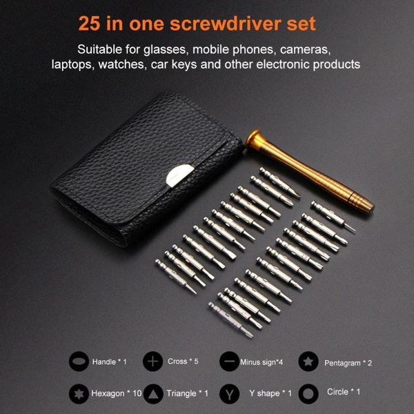 25 in 1 screwdriver set multifunctional opening repair tool kit precision torx screwdriver for phones tablet pc with leather bag
25 in 1 screwdriver set multifunctional opening repair tool kit precision torx screwdriver for phones tablet pc with leather bag