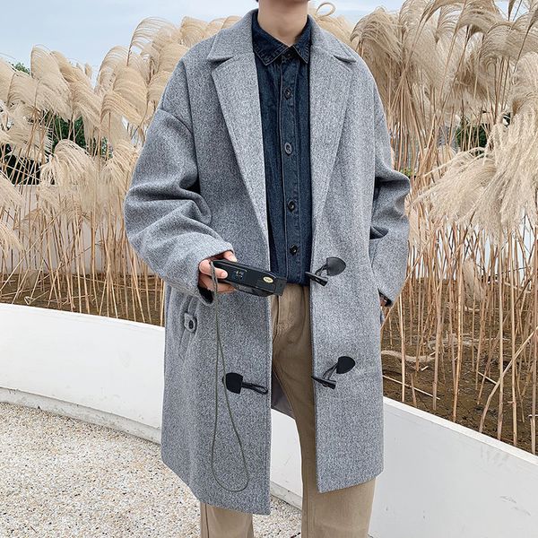 yasuguoji new 2020 men turn-down collar long woollen winter coat fashion horn button warm wool coat casual loose mens overcoats, Black
yasuguoji new 2020 men turn-down collar long woollen winter coat fashion horn button warm wool coat casual loose mens overcoats, Black