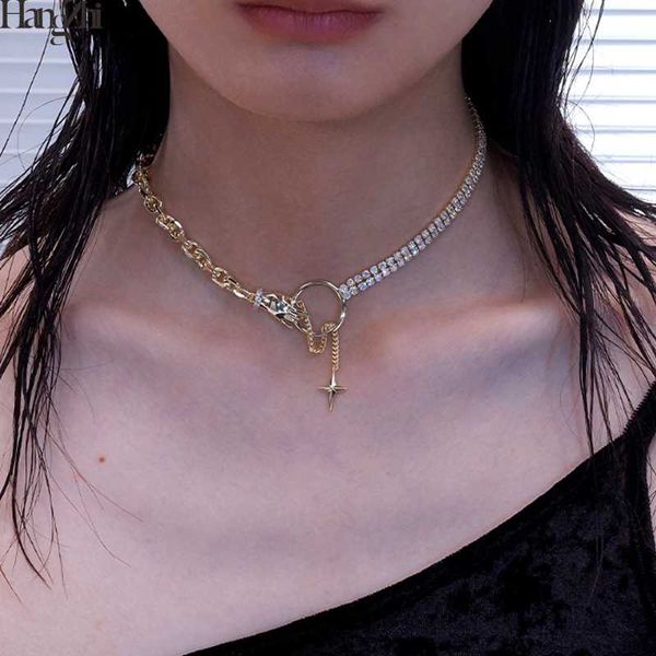 hangzhi 2020 new korean crescent moon star hand geometric round circle rhinestones double layer clavicle choker necklaces, Silver
hangzhi 2020 new korean crescent moon star hand geometric round circle rhinestones double layer clavicle choker necklaces, Silver