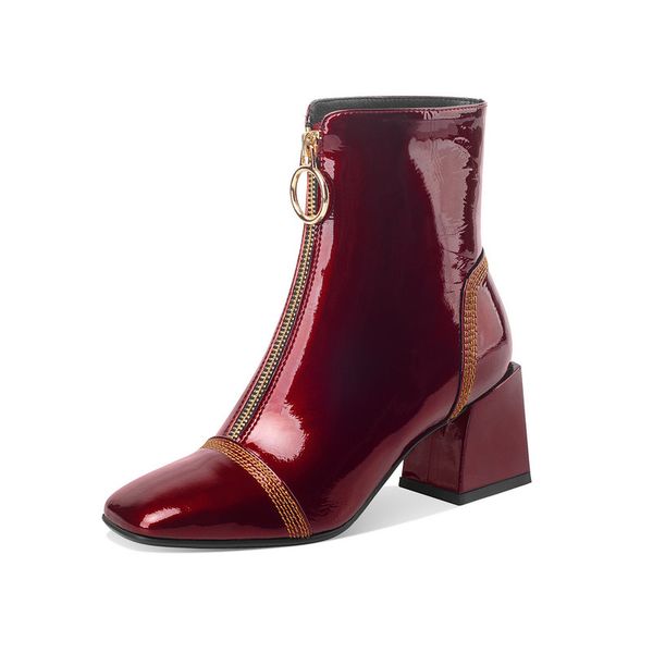 autumn winter ladies ankle boots genuine leather concise zippers thick high heels shoes woman party working boots woman, Black
autumn winter ladies ankle boots genuine leather concise zippers thick high heels shoes woman party working boots woman, Black