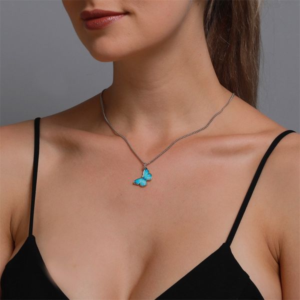korean blue gradient butterfly necklace for women girls silver color rainbow butterflies pendant choker necklaces jewelry gift
korean blue gradient butterfly necklace for women girls silver color rainbow butterflies pendant choker necklaces jewelry gift