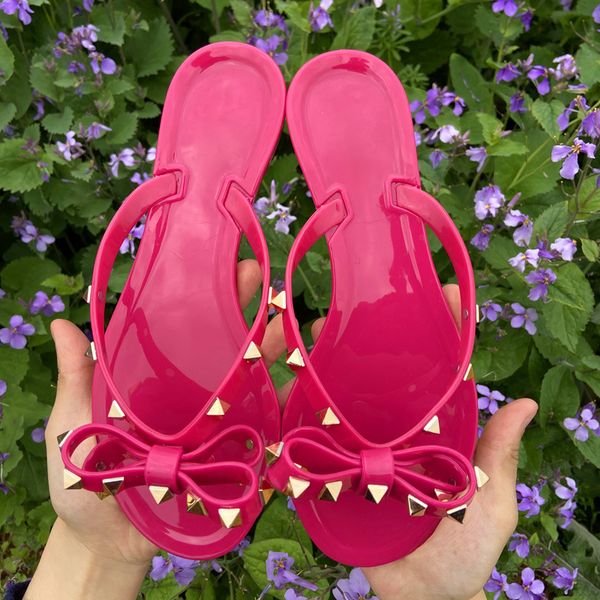 rivets bowknot sandals summer woman beach flip flops jelly shoes slides girls sandals slip on flat women studs slippers dropship, Black
rivets bowknot sandals summer woman beach flip flops jelly shoes slides girls sandals slip on flat women studs slippers dropship, Black