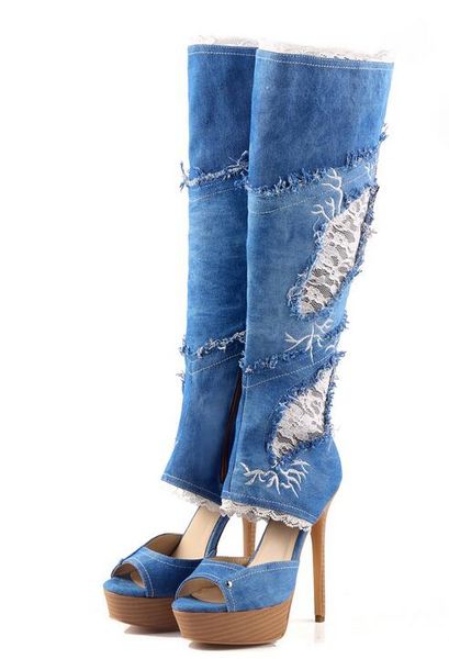 denim платформа длинные сапоги лоскутное кружево полые peep toe высокий каблук колено высокие сапоги водонепроницаемая застежка-молния до вз, Black
denim платформа длинные сапоги лоскутное кружево полые peep toe высокий каблук колено высокие сапоги водонепроницаемая застежка-молния до вз, Black