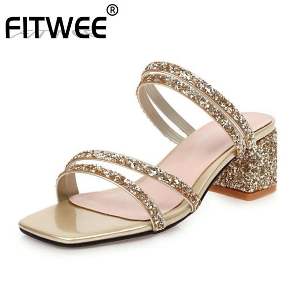 fitwee sandals for women open toe thick heel bling crystal sandals slides slip on slippers summer footwear plus size 32-47, Black
fitwee sandals for women open toe thick heel bling crystal sandals slides slip on slippers summer footwear plus size 32-47, Black