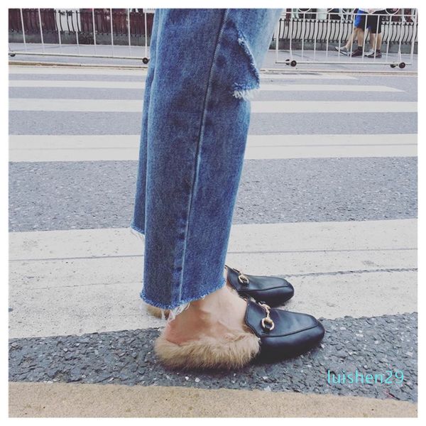 women fur slippers plush home slipper slip on mule women flat casual shoes british buckle loafer women outdoor slipper chaussure2 l29, Black
women fur slippers plush home slipper slip on mule women flat casual shoes british buckle loafer women outdoor slipper chaussure2 l29, Black