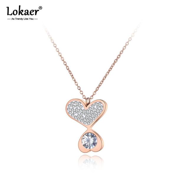 chokers lokaer titanium steel double heart charm pendant necklaces jewelry rose gold cz crystal choker wedding necklace for women n19091, Golden;silver
chokers lokaer titanium steel double heart charm pendant necklaces jewelry rose gold cz crystal choker wedding necklace for women n19091, Golden;silver