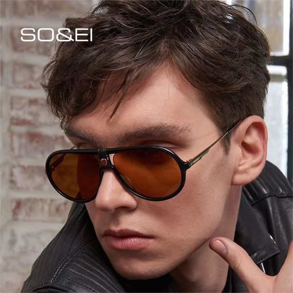 so&ei fashion oversized pilot men sunglasses brand designer gradient lens eyewear women leather round sun glasses oculos uv400, White;black
so&ei fashion oversized pilot men sunglasses brand designer gradient lens eyewear women leather round sun glasses oculos uv400, White;black