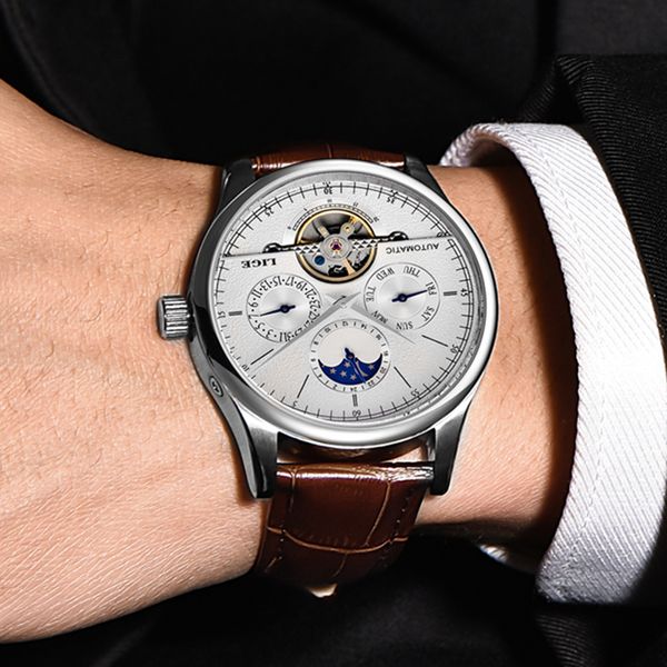 2020 lige mens watches sport watch for men automatic mechanical watch tourbillon clock man leather strap waterproof wristwatch, Slivery;brown
2020 lige mens watches sport watch for men automatic mechanical watch tourbillon clock man leather strap waterproof wristwatch, Slivery;brown