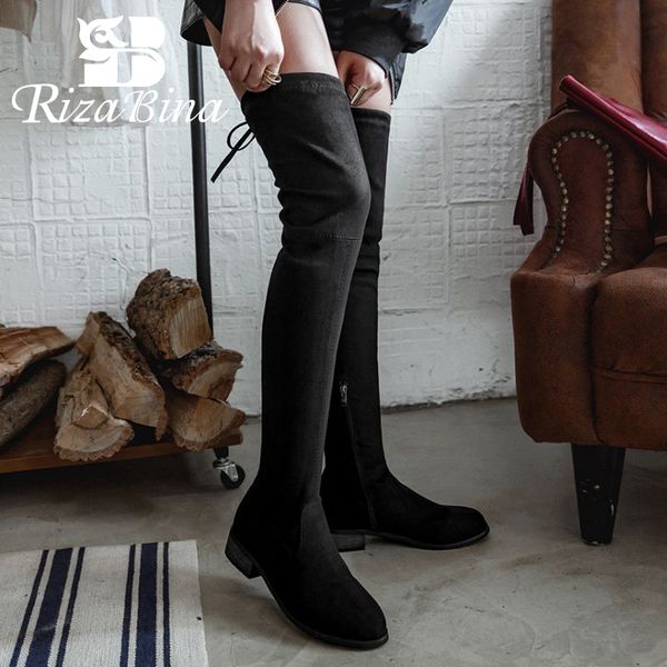 rizabina stretch thigh high boots winter keep warm flats booties mujer add fur casual zipper bowknot shoes women size 34-43, Black
rizabina stretch thigh high boots winter keep warm flats booties mujer add fur casual zipper bowknot shoes women size 34-43, Black