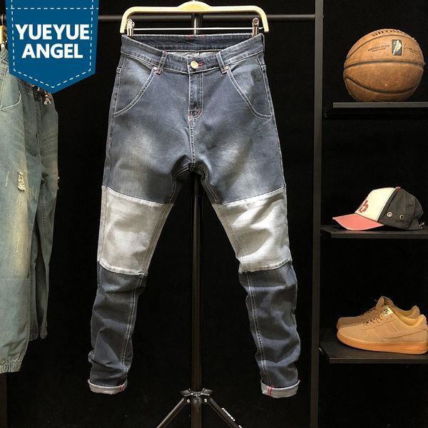spring autumn patchwork jeans men plus size 42 slim stretch straight leg long pants casual student biker denim trousers blue
spring autumn patchwork jeans men plus size 42 slim stretch straight leg long pants casual student biker denim trousers blue