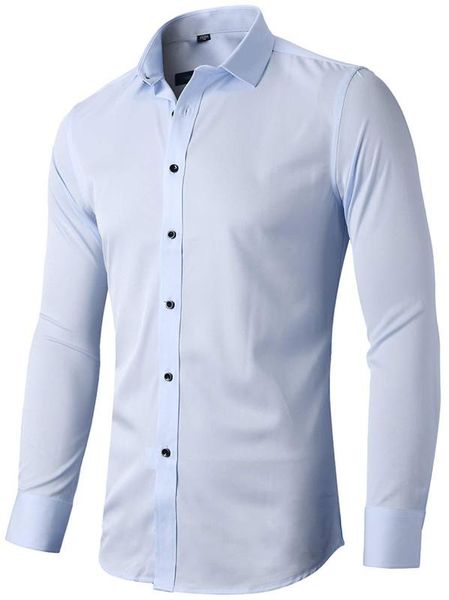 2020 autumn man long sleeve formal shirt business style simple solid color regular fit basic formal clothing, White;black
2020 autumn man long sleeve formal shirt business style simple solid color regular fit basic formal clothing, White;black
