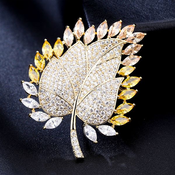 pins brooches yellow gold plated bling cz leaf brooch pin for men women for party wedding nice gift, Gray
pins brooches yellow gold plated bling cz leaf brooch pin for men women for party wedding nice gift, Gray