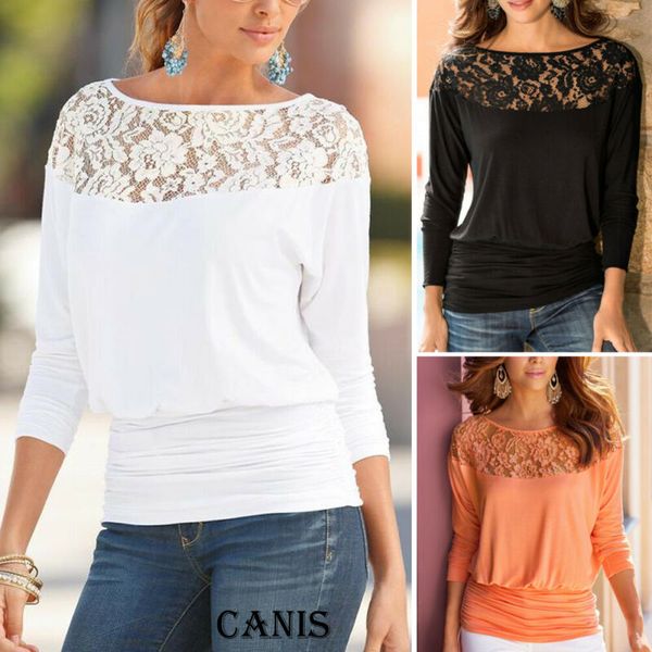 round neck t-shirt women tee casual lace floral hollow out t shirt female pure color loose long sleeve streetwear t-shirts, White
round neck t-shirt women tee casual lace floral hollow out t shirt female pure color loose long sleeve streetwear t-shirts, White