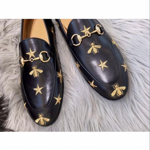 real leather women embroidery flats shoe buckles bees designer italian lady flattie sneakers luxury mocassin, Black
real leather women embroidery flats shoe buckles bees designer italian lady flattie sneakers luxury mocassin, Black