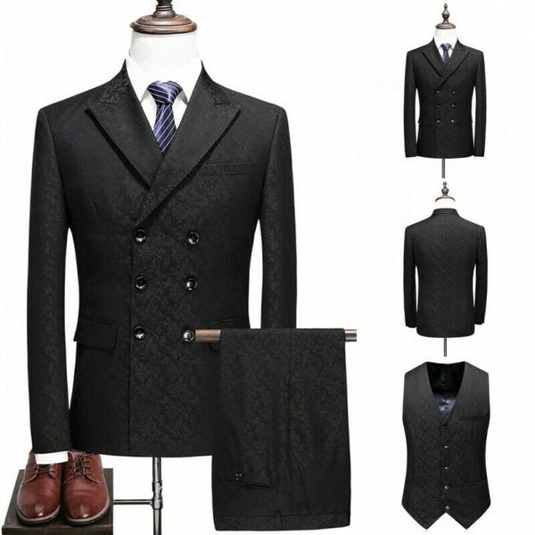2020 autumn mens suit three piece large size double breasted multi button casual jacquard suits formal mens suit, Black;gray
2020 autumn mens suit three piece large size double breasted multi button casual jacquard suits formal mens suit, Black;gray