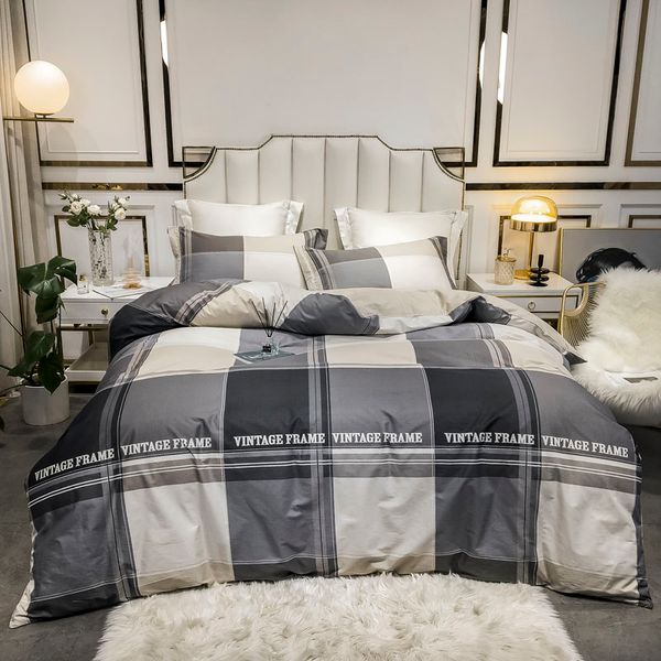 tutubird plaid stripes bedding set cotton modern brief style duvet cover king size bed flat sheet linen
tutubird plaid stripes bedding set cotton modern brief style duvet cover king size bed flat sheet linen