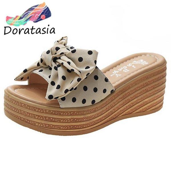 doratasia women open toe slip on wedges butterfly knot shoes sewing slippers women fashion polk dot summer slippers, Black
doratasia women open toe slip on wedges butterfly knot shoes sewing slippers women fashion polk dot summer slippers, Black