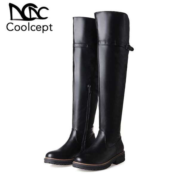 coolcept 6 color women over knee boots fashion boots zipper flats daily shoes woman mujer footwear size 34-43, Black
coolcept 6 color women over knee boots fashion boots zipper flats daily shoes woman mujer footwear size 34-43, Black