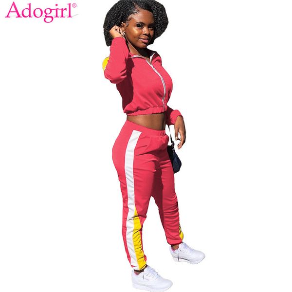 women's tracksuits adogirl color patchwork 2 piece sets tracksuit for women zipper long sleeve jacket crop pants jogging suit active cl, Gray
women's tracksuits adogirl color patchwork 2 piece sets tracksuit for women zipper long sleeve jacket crop pants jogging suit active cl, Gray