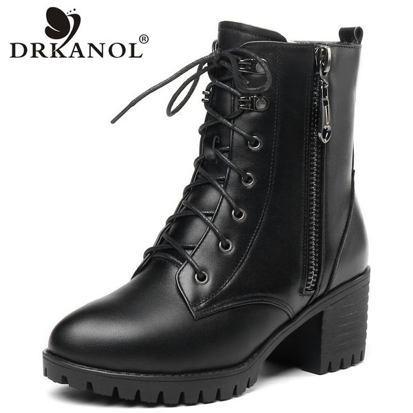 drkanol winter warm wool boots women martin boots genuine leather thick high heel mid calf motorcycle women warm shoes, Black
drkanol winter warm wool boots women martin boots genuine leather thick high heel mid calf motorcycle women warm shoes, Black
