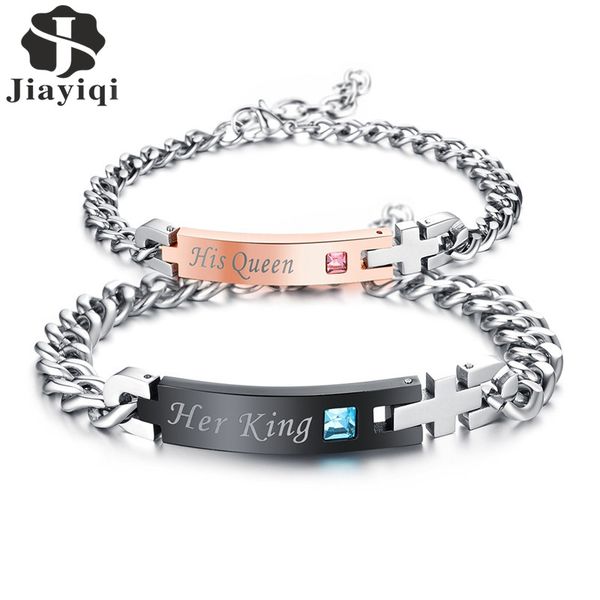 jiayiqi fashion couple bracelets her king his queen her beast his beauty stainless steel bracelet for women men jewelry gifts, Red;blue
jiayiqi fashion couple bracelets her king his queen her beast his beauty stainless steel bracelet for women men jewelry gifts, Red;blue