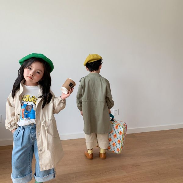 2020 autumn new products korean boys and girls waist windbreaker jacket medium and small kids solid color long windbreaker, Blue;gray 
2020 autumn new products korean boys and girls waist windbreaker jacket medium and small kids solid color long windbreaker, Blue;gray