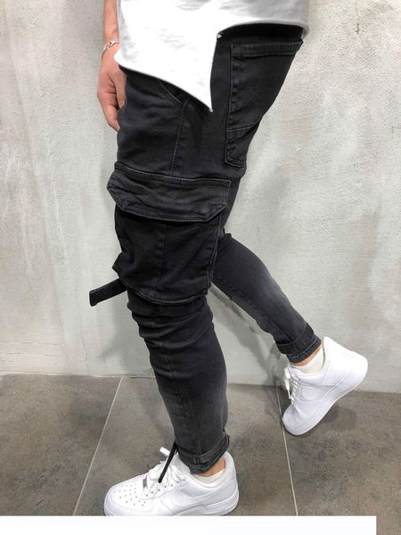 2018 mens desingner jeans distressed zipper hole denim pants autumn winter large pockets casual slim beam mouth pants, Blue
2018 mens desingner jeans distressed zipper hole denim pants autumn winter large pockets casual slim beam mouth pants, Blue