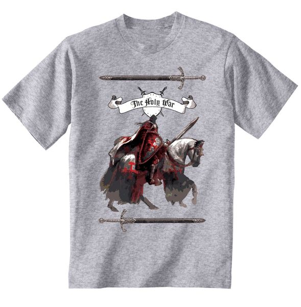 knight templar the holy war - new cotton grey grey tshirt cartoon t shirt men new fashion tshirt funny