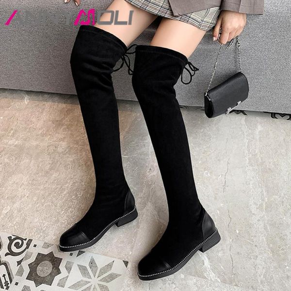annymoli med heel thigh high boots woman over the knee boots block heel slim stretch shoes platform lace up female long 40, Black
annymoli med heel thigh high boots woman over the knee boots block heel slim stretch shoes platform lace up female long 40, Black