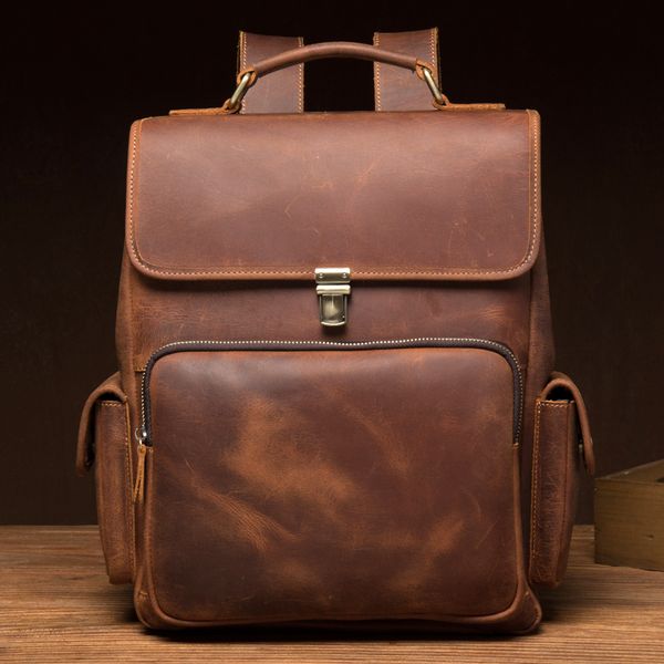 leather men's computer backpack crazy horse leather retro backpack large capacity outdoor sports travel genuine
leather men's computer backpack crazy horse leather retro backpack large capacity outdoor sports travel genuine