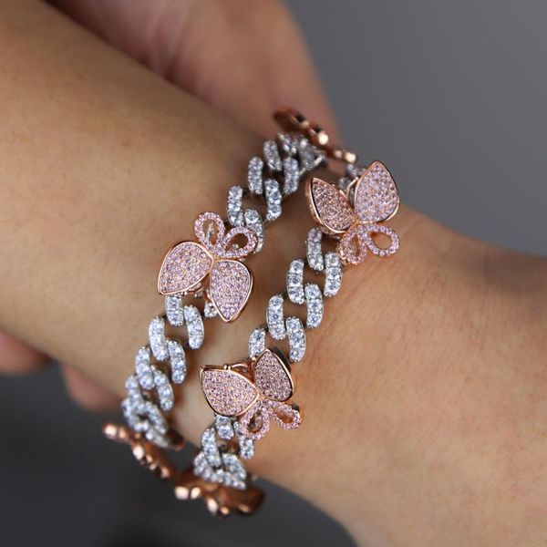 hip hop rock 2020 iced out bling cz cubic zircon women jewelry miami cuban link chain silver rose gold pink butterfly bracelet, Black
hip hop rock 2020 iced out bling cz cubic zircon women jewelry miami cuban link chain silver rose gold pink butterfly bracelet, Black