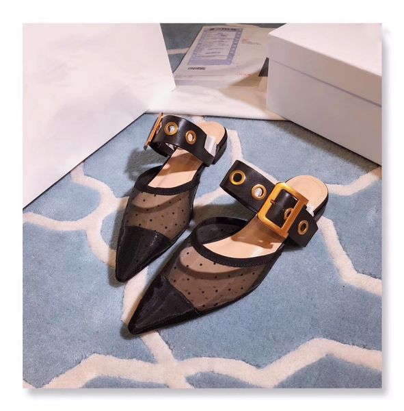 early spring summer woman pointed toes mesh flat slippers femal outdoor fashion rivet metal buckle flat sandals lady shallow mouth polka dot, Black
early spring summer woman pointed toes mesh flat slippers femal outdoor fashion rivet metal buckle flat sandals lady shallow mouth polka dot, Black
