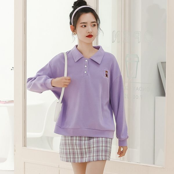 autumn new korean style lapel sweater cute embroidered polo shirt loose lazy bf long sleeve sweater women's fashion qpjsc, Black
autumn new korean style lapel sweater cute embroidered polo shirt loose lazy bf long sleeve sweater women's fashion qpjsc, Black