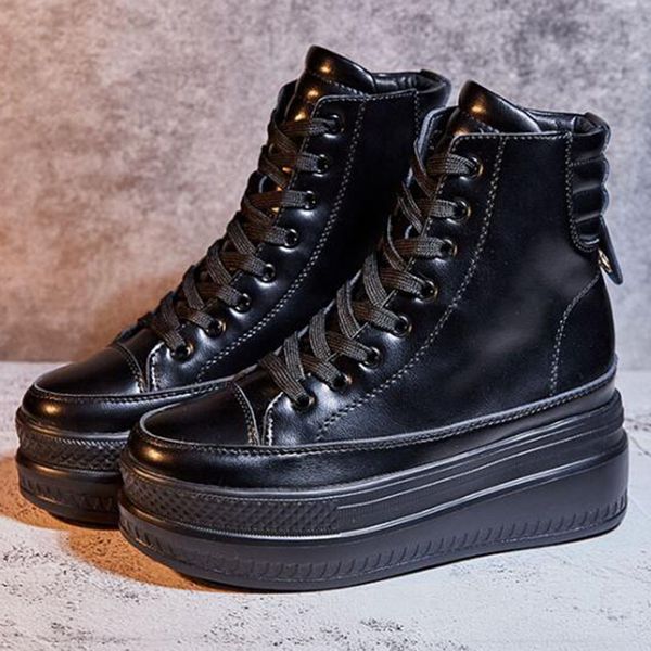 new women casual shoes lace-up fashion platform flats high women genuine leather sneakers running winter baskets femme fa215, Black
new women casual shoes lace-up fashion platform flats high women genuine leather sneakers running winter baskets femme fa215, Black