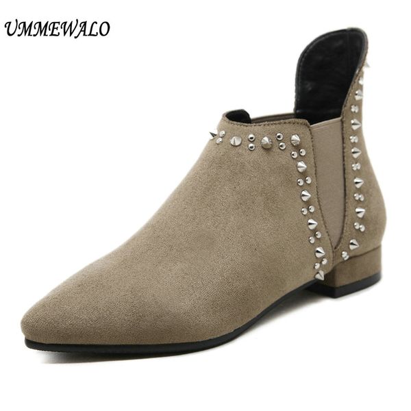 ummewalo boots women suede leather boots qualiy pointed toe shoes ladies casual autumn winter rivets shoes botines mujer, Black
ummewalo boots women suede leather boots qualiy pointed toe shoes ladies casual autumn winter rivets shoes botines mujer, Black