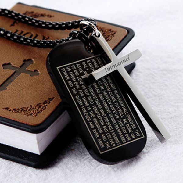 necklaces men christian scripture pendant cross necklace jewelry on the neck stainless steel double pendant necklaces nameplate, Silver
necklaces men christian scripture pendant cross necklace jewelry on the neck stainless steel double pendant necklaces nameplate, Silver