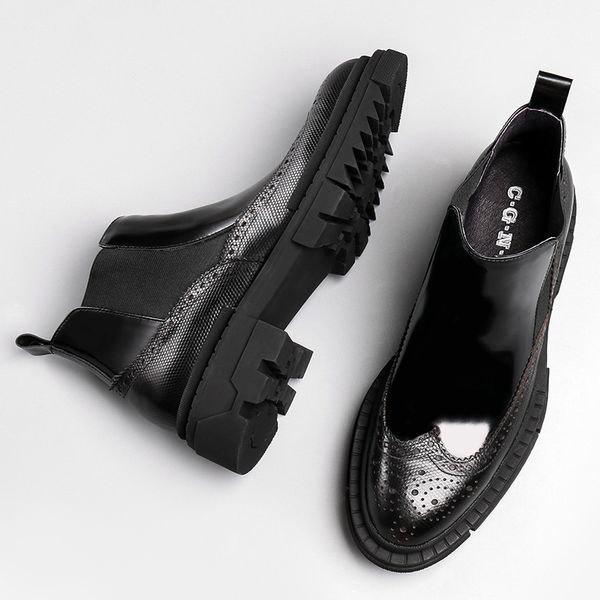 thick bottomed men leather boots short boots black brown work shoes round toe bota masculina work leather pointed toe ankle
thick bottomed men leather boots short boots black brown work shoes round toe bota masculina work leather pointed toe ankle