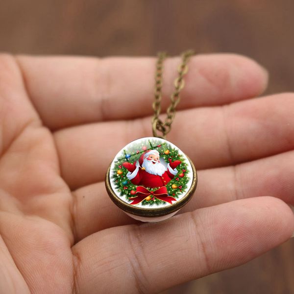wg 1pc fshion santa claus double-sided glass ball time gem&stone cabochon necklace pendant jewelry accessories for frienship, Silver
wg 1pc fshion santa claus double-sided glass ball time gem&stone cabochon necklace pendant jewelry accessories for frienship, Silver