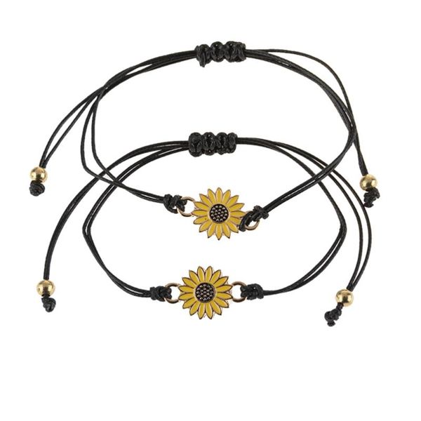 2pcs sunflower bracelets alloy adjustable braided bracelets beautiful jewelry bracelet for woman (brown card, Golden;silver
2pcs sunflower bracelets alloy adjustable braided bracelets beautiful jewelry bracelet for woman (brown card, Golden;silver