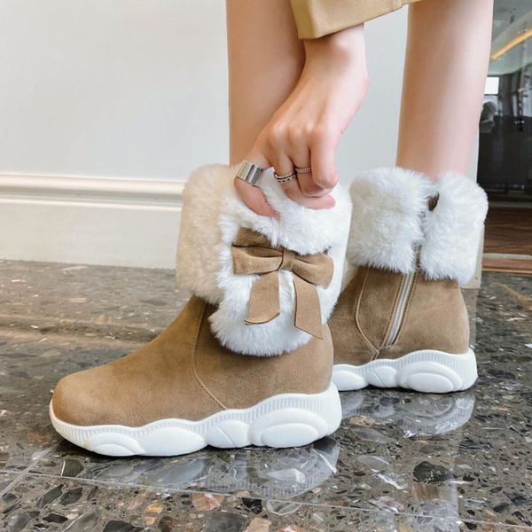 girls flock cute bow-knot snow boots women winter warm zip bottes youth turned-over cotton furry booties mujer large size 34-45, Black
girls flock cute bow-knot snow boots women winter warm zip bottes youth turned-over cotton furry booties mujer large size 34-45, Black