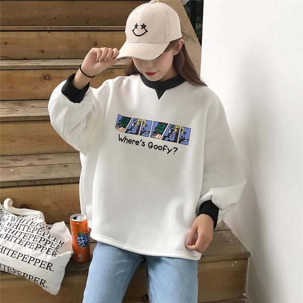 wholesale new korean version of harajuku relaxed round neck loose large size students womens sweater hoodie coat, Black
wholesale new korean version of harajuku relaxed round neck loose large size students womens sweater hoodie coat, Black