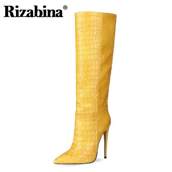 boots rizabina women shoes knee pointed toe thin high heel slip on stone pattern solid color cool footwear size 34-45, Black
boots rizabina women shoes knee pointed toe thin high heel slip on stone pattern solid color cool footwear size 34-45, Black