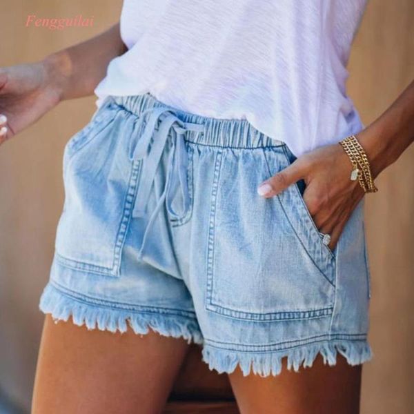 summer denim short shorts women fringed high waist elastic jeans short casual all-match pants women's shorts, White;black
summer denim short shorts women fringed high waist elastic jeans short casual all-match pants women's shorts, White;black
