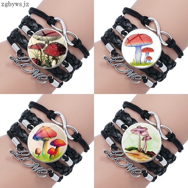 statement handmade glass multilayer black leather bracelet bangle lovely jewelry for girls gift red mushroom, Golden;silver
statement handmade glass multilayer black leather bracelet bangle lovely jewelry for girls gift red mushroom, Golden;silver