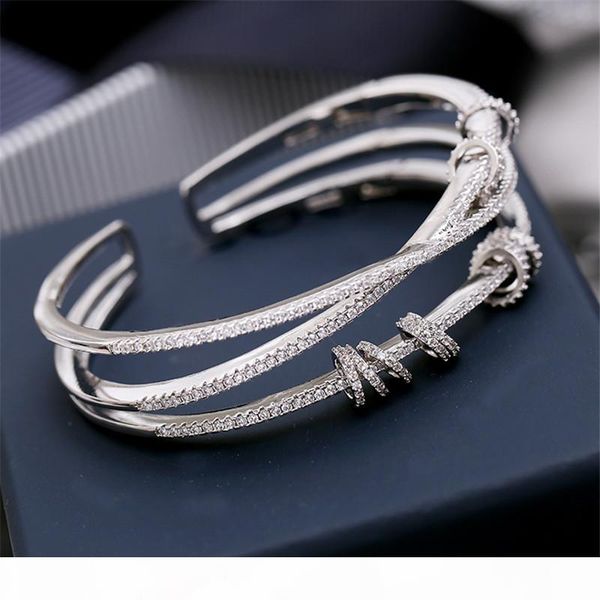 designer rope knot bracelet for female silver plated bangle 2019 fashion wedding jewelry diamond open bangle, Black
designer rope knot bracelet for female silver plated bangle 2019 fashion wedding jewelry diamond open bangle, Black