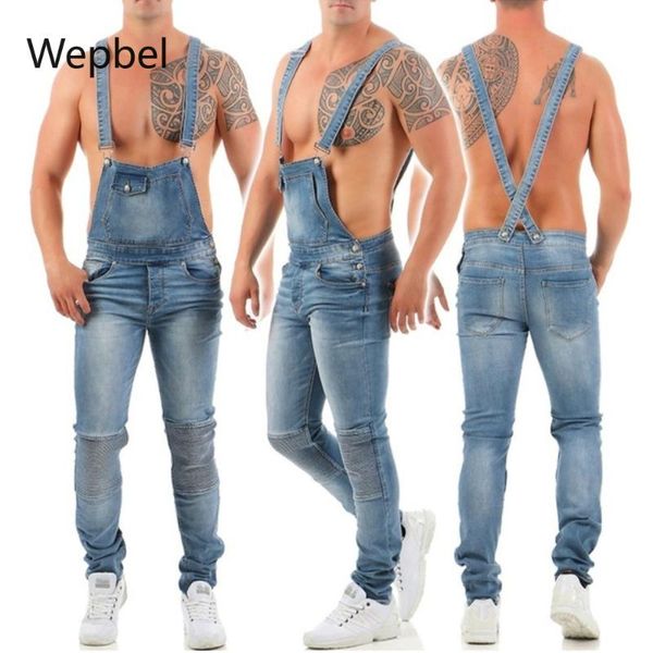 men's jeans wepbel ripped trousers overalls men strap denim rompers plus size mid waist washed hole jumpsuits, Blue
men's jeans wepbel ripped trousers overalls men strap denim rompers plus size mid waist washed hole jumpsuits, Blue