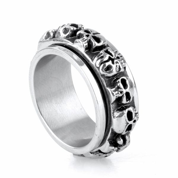 cluster rings stainless steel ring men's accessories wholesale punk rock titanium transfer turn positive and negative skull, Golden;silver
cluster rings stainless steel ring men's accessories wholesale punk rock titanium transfer turn positive and negative skull, Golden;silver