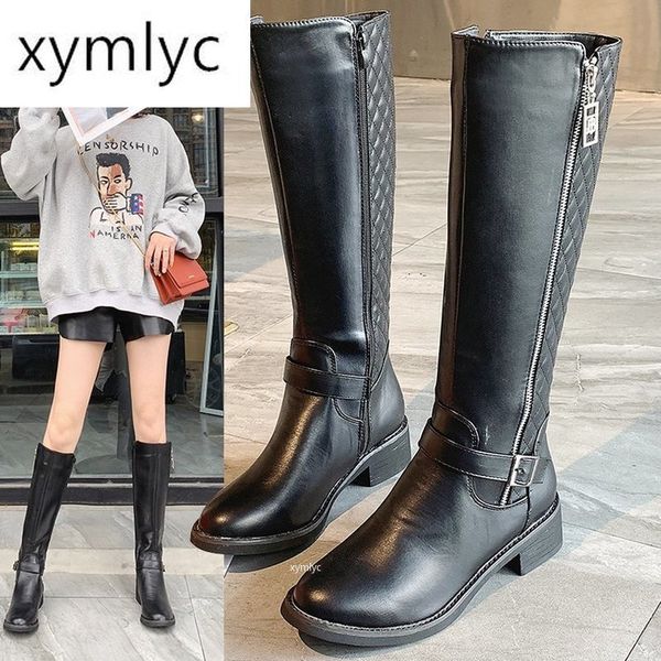 boots 2021 autumn winter side zipper long leather net red with paragraph thick tube women's, Black
boots 2021 autumn winter side zipper long leather net red with paragraph thick tube women's, Black