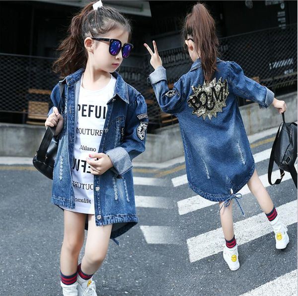 spring fashion letters sequins denim coats kids trench coat for long jackets baby girl clothes kg-240, Blue;gray
spring fashion letters sequins denim coats kids trench coat for long jackets baby girl clothes kg-240, Blue;gray