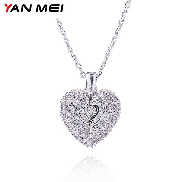 yanmei double love heart and angle wing pendant necklace cubic zirconia choker collier for women ymd1228, Silver
yanmei double love heart and angle wing pendant necklace cubic zirconia choker collier for women ymd1228, Silver
